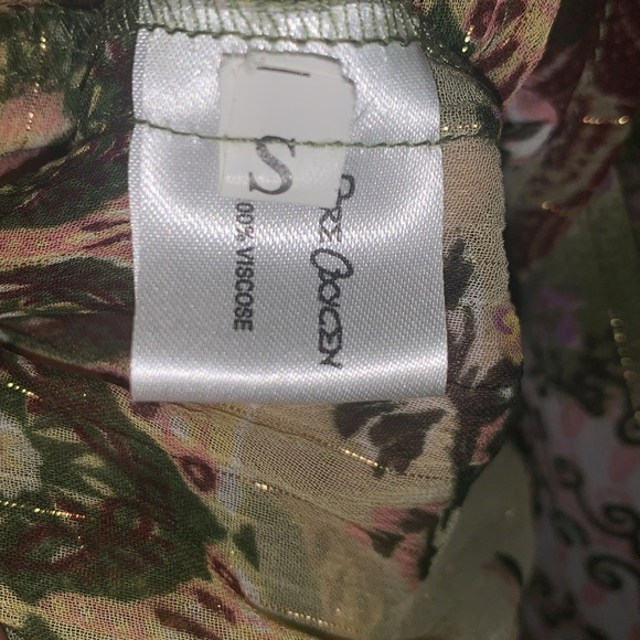 Pore Oxygen Women's Embroidered Blouse Green Multi- Small - Picture 9 of 9